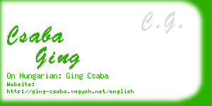 csaba ging business card